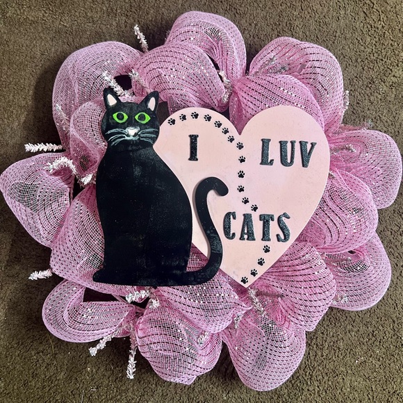 I Luv Cats Wreath - Picture 3 of 3